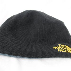 The North Face Grey Black Yellow Beanie Reversible One Size